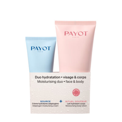 Payot : Set en édition limitée : duo hydratant visage et corps. 1 crème hydratante pour le visage de la gamme Source et un lait hydratant pour le corps